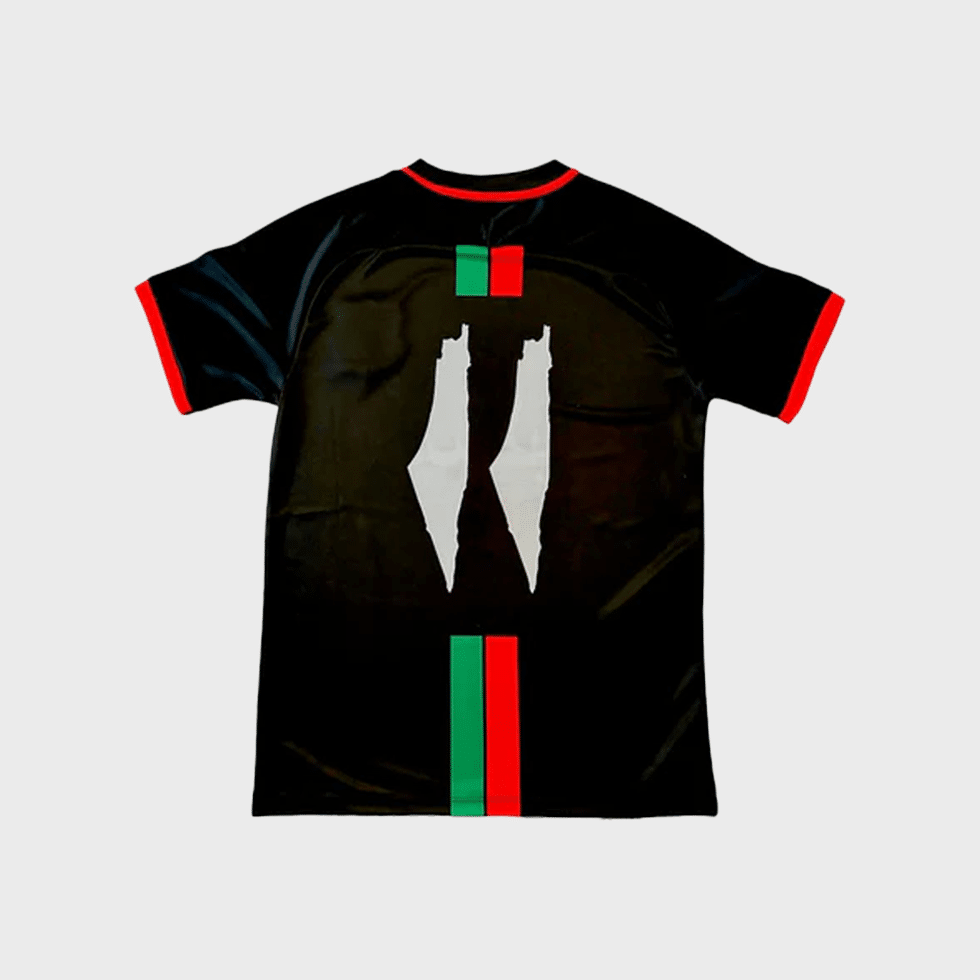Palestine Black Centre Striped (Red/Green) Football Shirt - Image 2